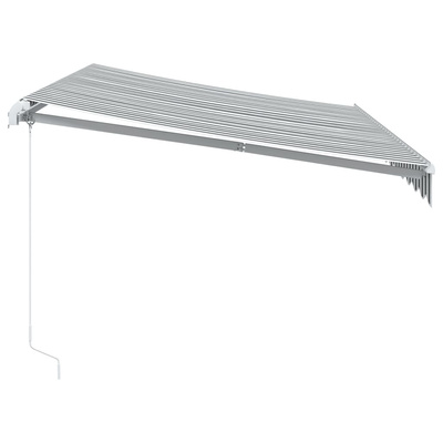 Ręcznie zwijana markiza z LED, antracytowo-biała, 350x250 cm
