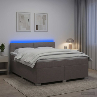 Łóżko Box Spring z materacem i LED Ciemnoszary 140 x 190 cm