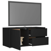 vidaXL Szafka pod TV, czarna, 80x34x36 cm materiał drewnopochodny