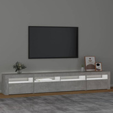 Szafka pod TV z oświetleniem LED, szarość betonu, 240x35x40 cm vidaXL