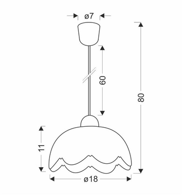Bratek lampa wisząca 18 1x60w e27 klosz biały