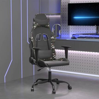 vidaXL Fotel gamingowy, czarny i moro, sztuczna skóra model standard