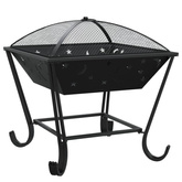 vidaXL Palenisko z pogrzebaczem, 50 cm, XXL, stal model standard