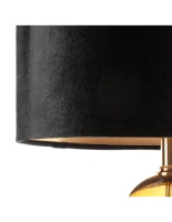 Lampa podłogowa LEONA czarny połysk E27 100W złota