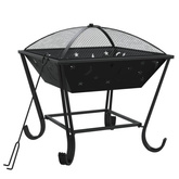 vidaXL Palenisko z pogrzebaczem, 50 cm, XXL, stal model standard