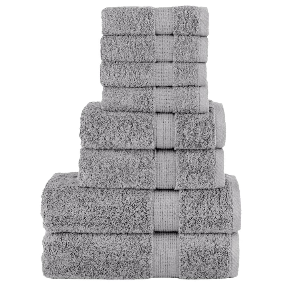 8-częściowy zestaw ręczników premium SOLUND, szary, 600 g/cm?