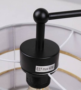 Lampa sufitowa czarny 3xE27 abażur biały + złoty Andy 33-00514