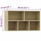Regał na książki/szafka, dąb sonoma, 50x25x80 cm