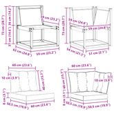 2 szt. Modułowa sofa na zewnątrz Biały