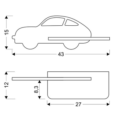 Kinkiet półeczka LED 5W 4000K IQ Kids Car 21-84798
