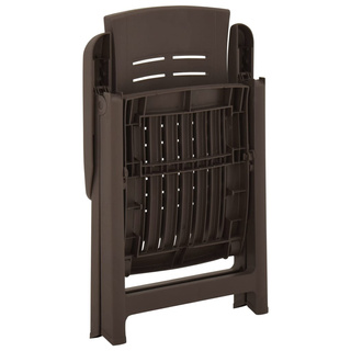 Rozkładane krzesła do ogrodu, 2 szt., plastikowe, kolor mokka