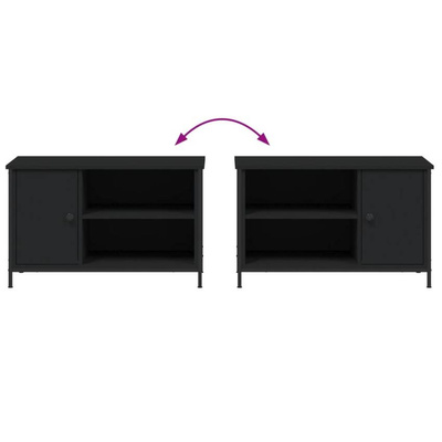 vidaXL Szafka pod TV, czarna, 80x40x50 cm, materiał drewnopochodny