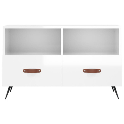 vidaXL Szafka pod TV, biała, wysoki połysk, 80x36x50 cm
