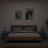 Wiszące szafki nocne z LED, 2 szt., czarne vidaXL