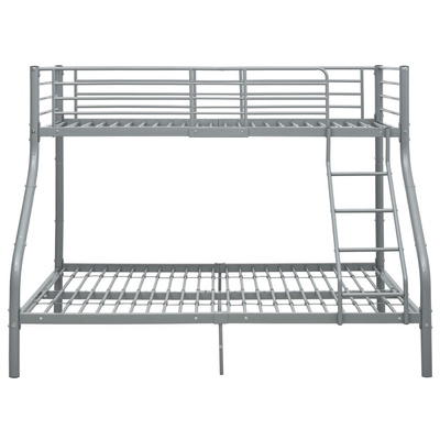 Rama łóżka piętrowego, szara, metalowa, 140x200 cm/90x200 cm