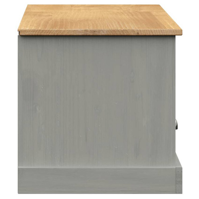 vidaXL Szafka pod TV VIGO, szara, 156x40x40 cm, lite drewno sosnowe