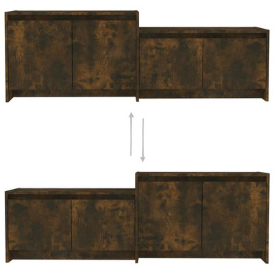 vidaXL Szafka pod TV, przydymiony dąb, 146,5x35x50 cm