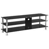 vidaXL Szafka pod TV, czarna, 120x40x40 cm, hartowane szkło
