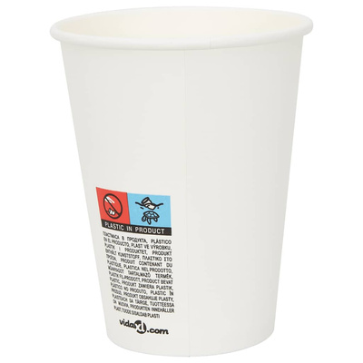 Papierowe kubki, 1000 szt., 12oz, 300ml, biały