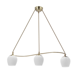 Serano lampa wisząca patynowy 3x60W E27 klosz biały