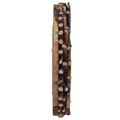 vidaXL Lustro ścienne, 40 cm, drewno tekowe, okrągłe