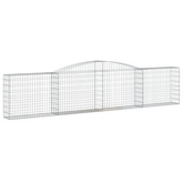 Kosze gabionowe, 8 szt, 400x30x80/100 cm, galwanizowane żelazo