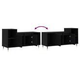 vidaXL Szafka pod TV, czarna, 100x35x55 cm, materiał drewnopochodny