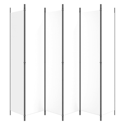 Parawan 6-panelowy, biały, 300x220 cm, tkanina