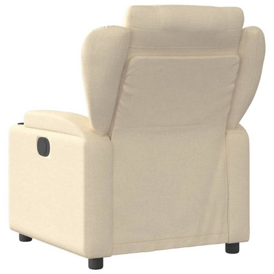 vidaXL Rozkładany fotel masujący, elektryczny, kremowy, tkanina model standard