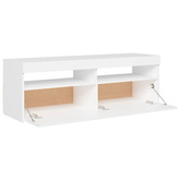 vidaXL Szafka pod TV z oświetleniem LED, biała, 120x35x40 cm