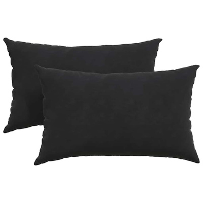 Poduszki na sofę 2 pcs Czarny 50 x 30 cm Tkanina sztruksowa