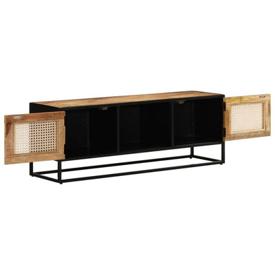vidaXL Szafka pod TV, 110x30x40 cm, surowe drewno mango i żelazo