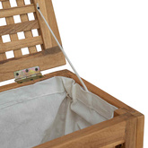 Kosz na pranie naturalny 50 x 35 x 60 cm Lite drewno teakowe