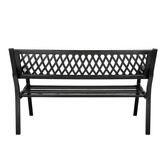 Ławka Ogrodowa Parkowa Taras Ogród Metalowa Oparcie Czarna 120 cm