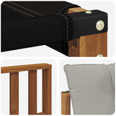 Sofa na zewnątrz Lite Drewno Akacji Naturalny i Jasny Szary