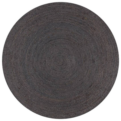 vidaXL Ręcznie wykonany dywan z juty, okrągły, 90 cm, ciemnoszary