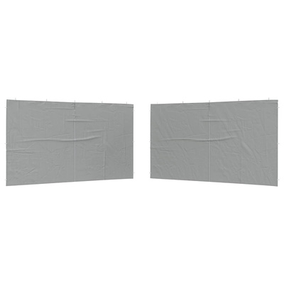 Ściana boczna namiotu na imprezy 2 pcs Jasnoszary 400 x 195 cm
