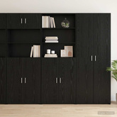 Highboard Czarny dąb 70 x 42,5 x 185 cm Drewno inżynieryjne