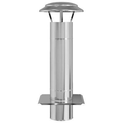Przedłużenie kominka Srebrny 25 x 25 x 65 cm Stal nierdzewna