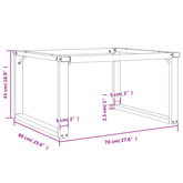 Nogi do stolika kawowego w kształcie czworokąta, 70x60x43 cm