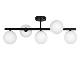 Prosta lampa sufitowa z białymi kloszami, 5 x G9 K-5859 z serii FILO