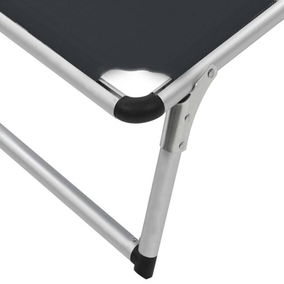 vidaXL Składane leżaki z daszkiem, 2 szt., aluminium i textilene