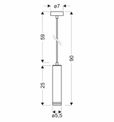Lampa wisząca drewniana oprawa 25W GU10 25cm Tubo 31-78582