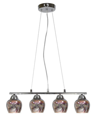 Lampa wisząca regulowana chrom 3D szklany klosz Sirius Candellux 34-59628