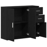Komoda Czarny Dąb 91x29,5x75 cm Drewno konstrukcyjne