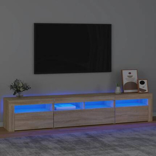 vidaXL Szafka pod TV z oświetleniem LED, dąb sonoma, 210x35x40 cm