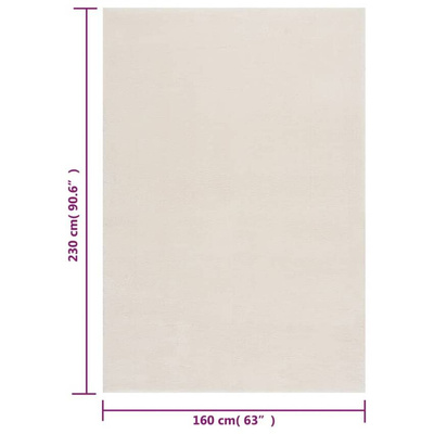 vidaXL Dywan z krótkim włosiem i możliwością prania 160x230 cm kremowy