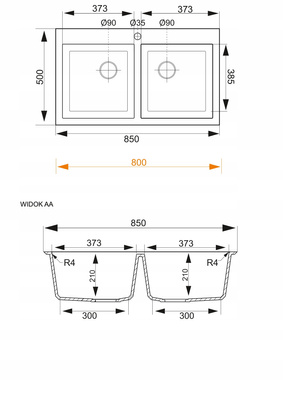 Zlewozmywak Martel 2K 02 / beż piaskowy