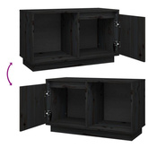 vidaXL Szafka pod TV, czarna, 74x35x44 cm, lite drewno sosnowe