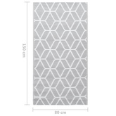 vidaXL Dywan na zewnątrz, szary, 80x150 cm, PP